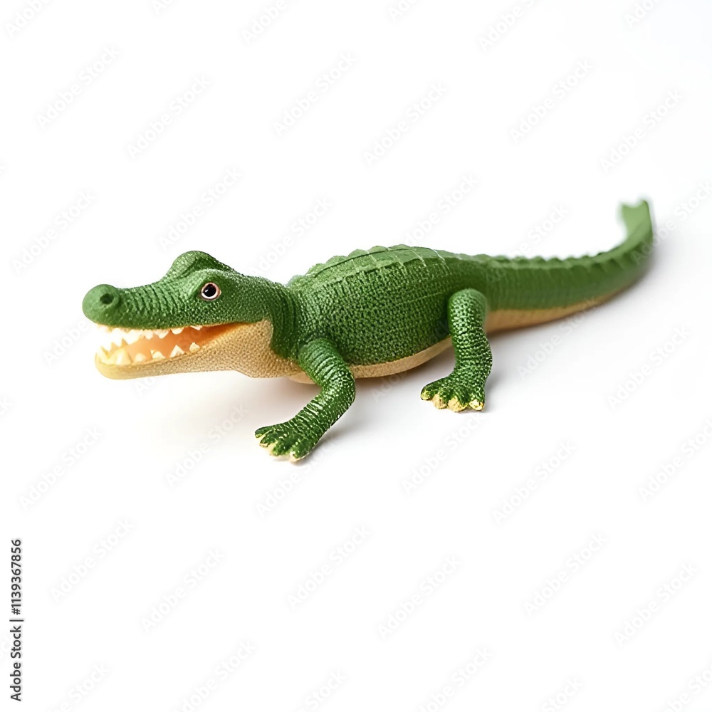 crocodile toy on a white background crocodile toy on a white background