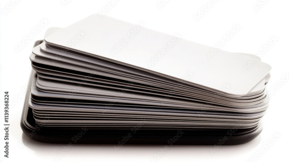 Blank Business Card Holder on Bright Background Blank Business Card Holder on Bright Background