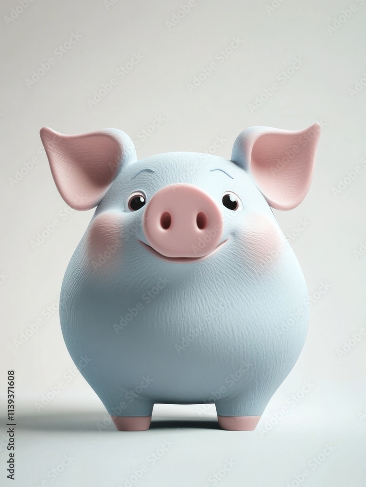 Cute pig on simple background Cute pig on simple background