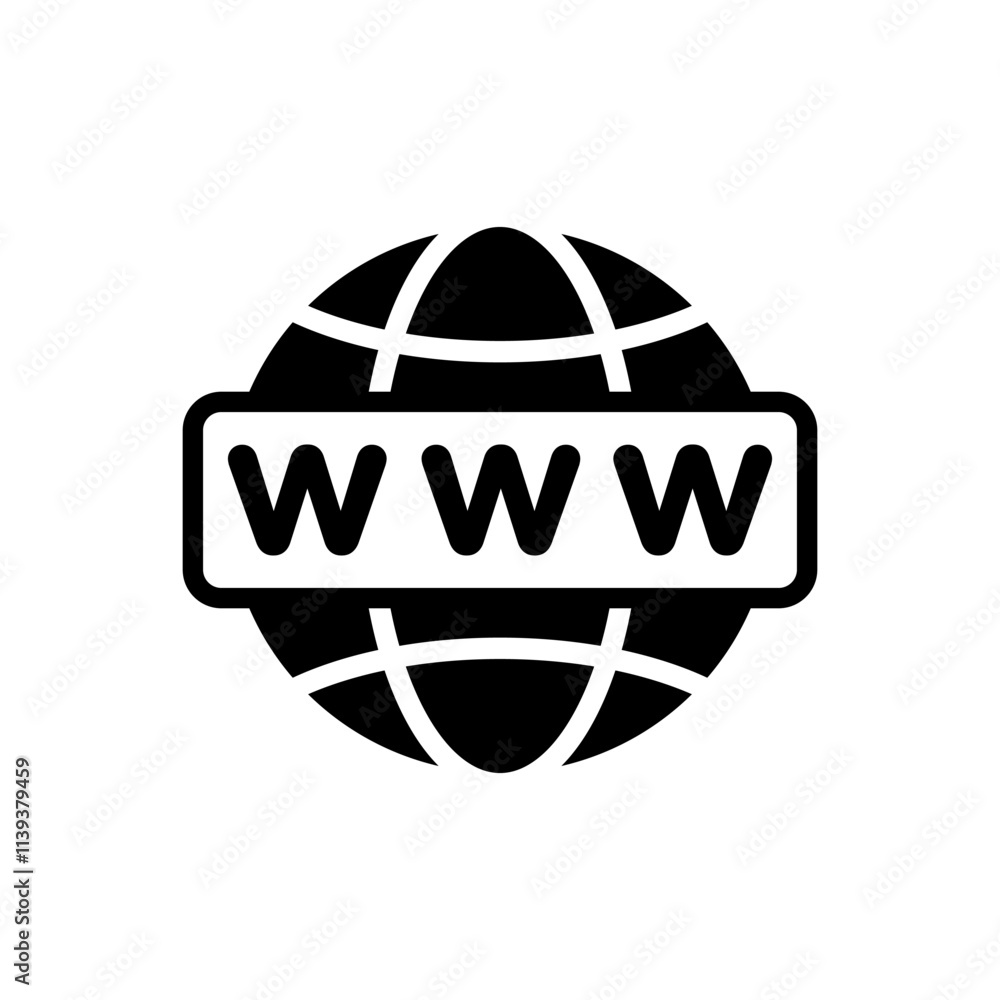 Www icon. Web site icon logo illustration.
Www icon. Web site icon logo illustration.