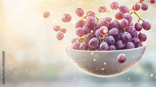 Fresh Red Grapes in Bowl: A...