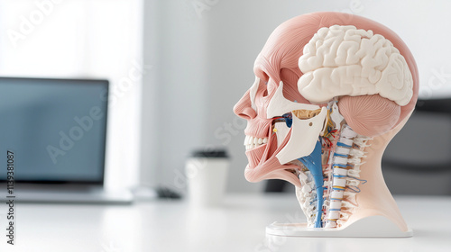 Anatomical Head Model on Desk