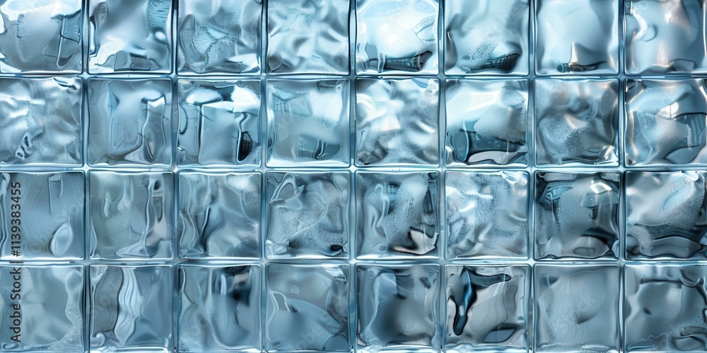 Abstract Blue Glass Blocks Texture: Modern Architectural Background Abstract Blue Glass Blocks Texture: Modern Architectural Background