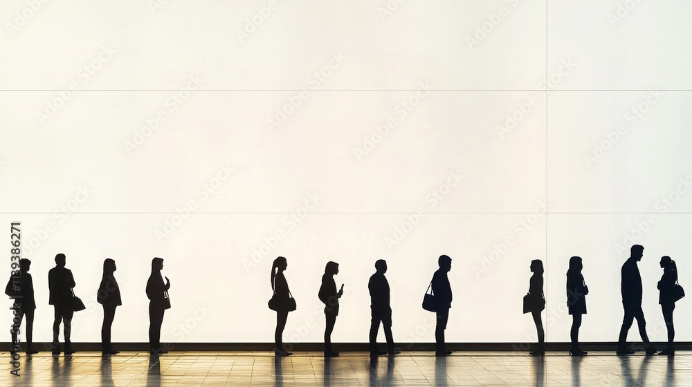 Silhouetted Figures Against Empty Border Background Silhouetted Figures Against Empty Border Background