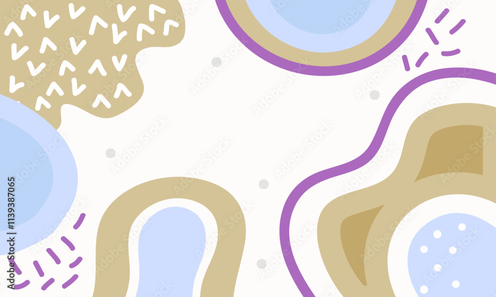 Fototapeta premium Hand drawn minimal background. Hand drawn abstract shape background