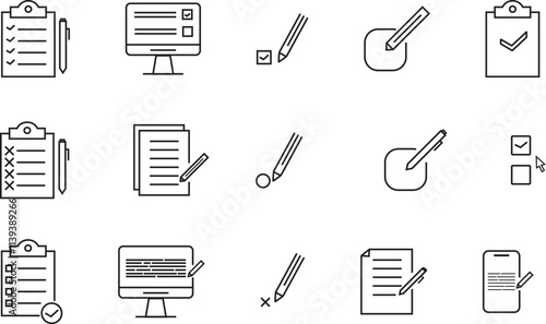 collection of office icons, can be edited again