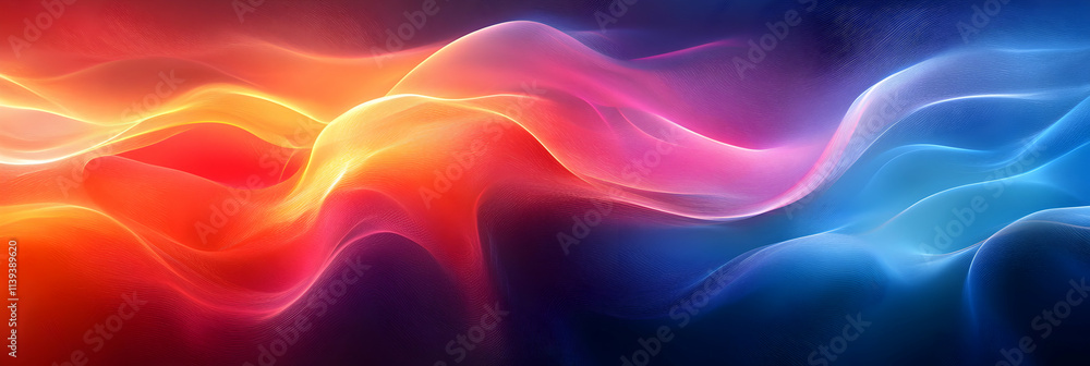 Abstract Colorful Waves, Vibrant Hues Flowing Dynamically Across a Dark Canvas, Creating an Evocative and Energetic Digital Artwork. Abstract Colorful Waves, Vibrant Hues Flowing Dynamically Across a Dark Canvas, Creating an Evocative and Energetic Digital Artwork.