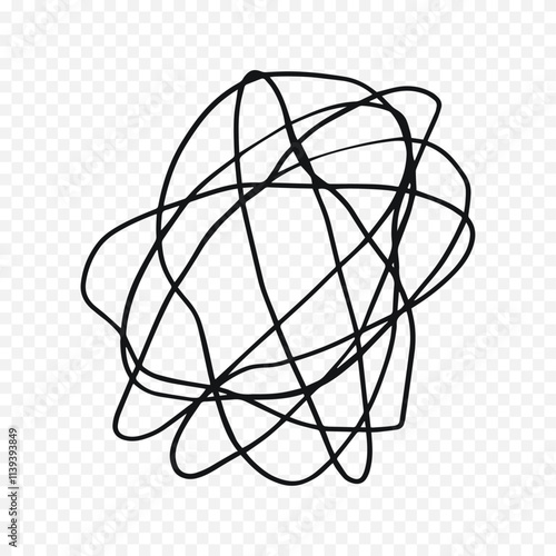 Hand drawn sribbles sketch. stress working concept isolated on white background