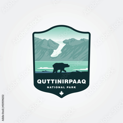 polar bear walking on quttinirpaaq national park vector design