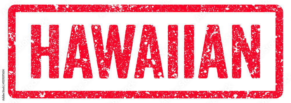 Bilde på lerret Hawaiian Stamp Transparent Seal, Red Grunge Hawaiian Word Rubber Stamp Seal