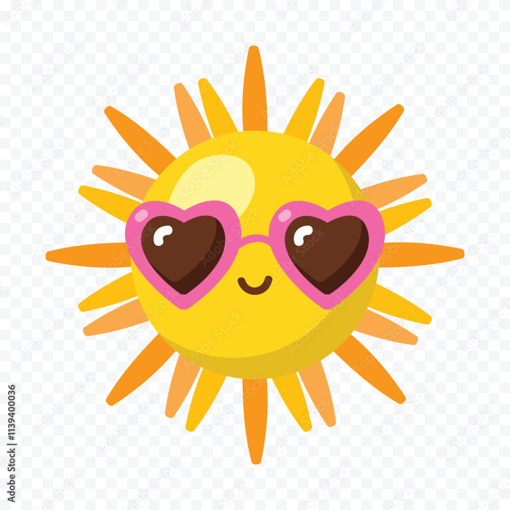 Fototapeta premium Hand draw cute sun illustration on white background