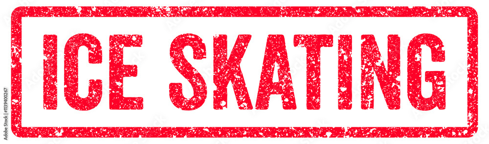 Ice Skating Stamp Transparent Seal, Red Grunge Ice Skating Word Rubber Stamp Seal Ice Skating Stamp Transparent Seal, Red Grunge Ice Skating Word Rubber Stamp Seal