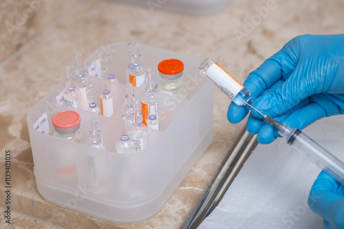 doctor with medicine tubes, dermatological and vascular treatment, varicose veins