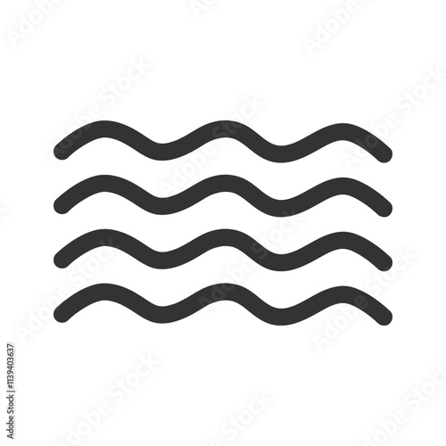 Simple waves flow water doodle icon isolated vector illustration.