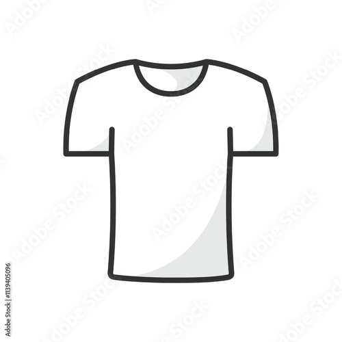 Outline T shirt Icon isolated flat design vector illustration.