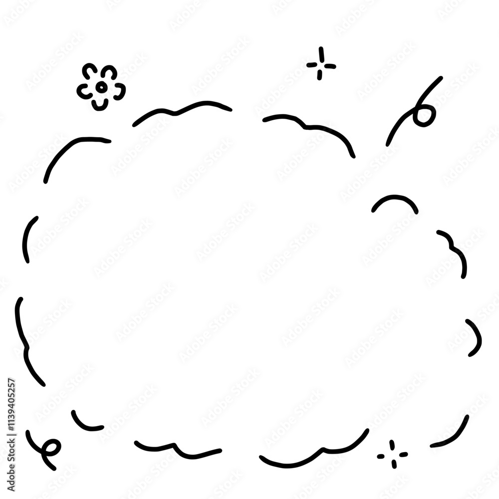 abstract floral frame. Speech bubbles icon flat icon. Single high quality outline symbol of info for comic, kids book, advert, anime, etc.