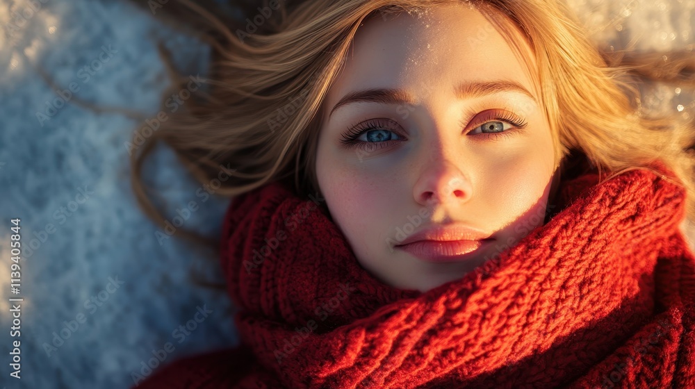 Young Woman lay down on Snow floor in winter park in the snow,Winter holidays concept,Young woman winter portrait,winter fairy tale,happy vacation,winter season,space for text. Young Woman lay down on Snow floor in winter park in the snow,Winter holidays concept,Young woman winter portrait,winter fairy tale,happy vacation,winter season,space for text.