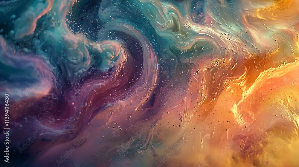 A colorful swirl of paint with a yellow and orange hue A colorful swirl of paint with a yellow and orange hue