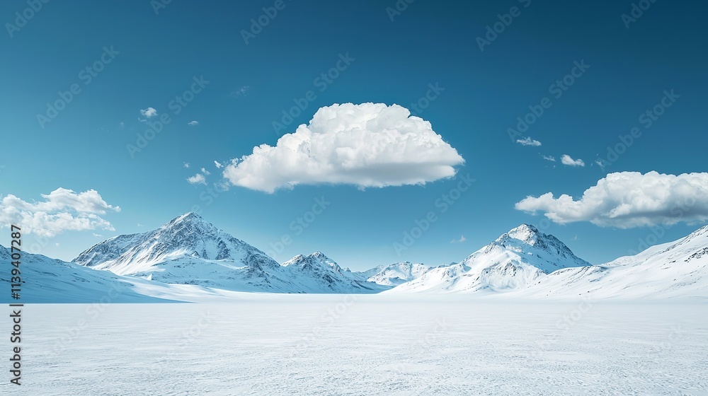 A Serene Winter Landscape Featuring a Snow-Covered Scene A Serene Winter Landscape Featuring a Snow-Covered Scene