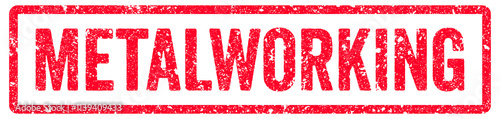 Metalworking Stamp Transparent Seal, Red Grunge Metalworking Word Rubber Stamp Seal