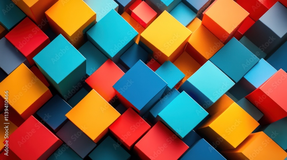 Abstract Colorful Cubes 3D Render: A vibrant composition of multicolored cubes creating a dynamic and visually striking abstract artwork. Abstract Colorful Cubes 3D Render: A vibrant composition of multicolored cubes creating a dynamic and visually striking abstract artwork.