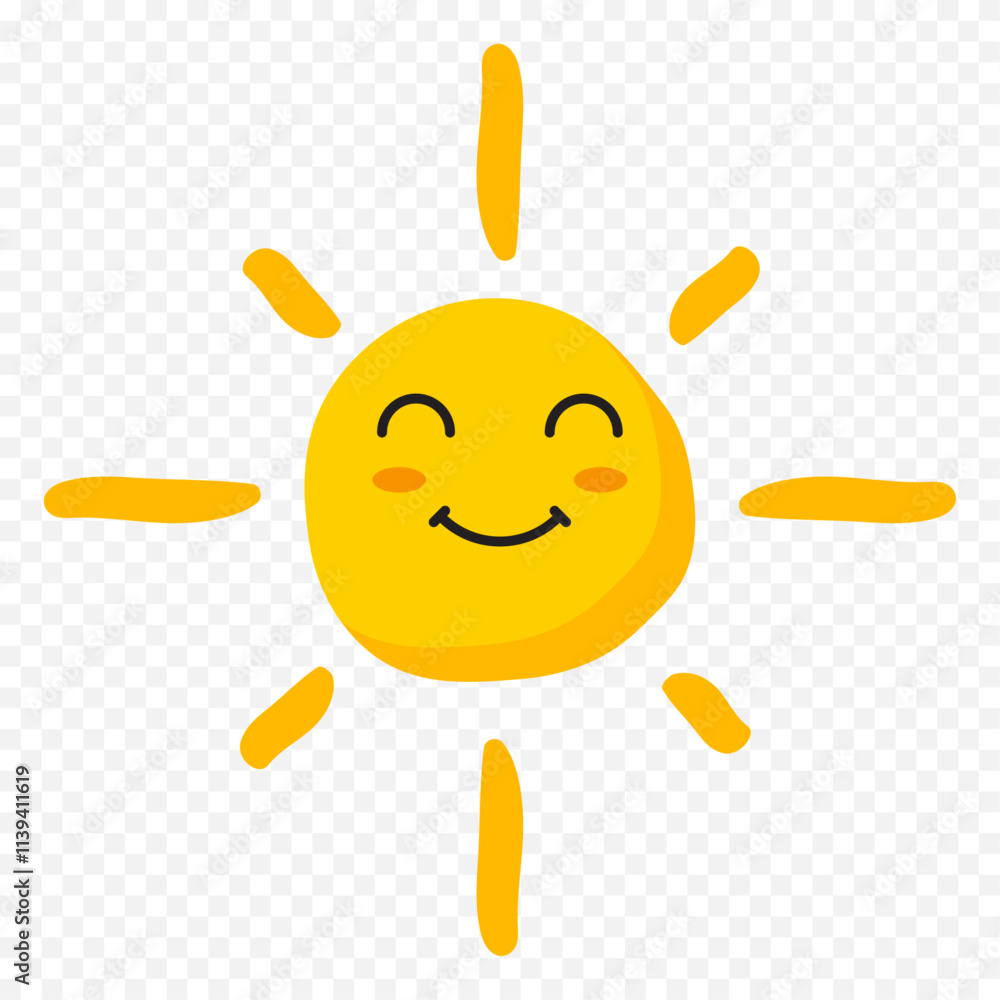 Hand draw cute sun illustration on white background Hand draw cute sun illustration on white background