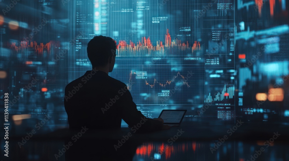 Data Analyst Working Late: Immersed in a Sea of Information Data Analyst Working Late: Immersed in a Sea of Information