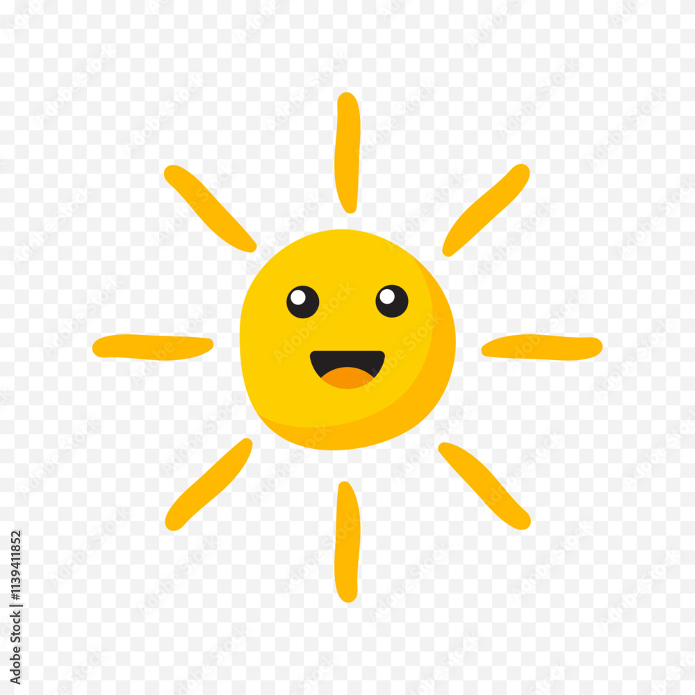 Hand draw cute sun illustration on white background Hand draw cute sun illustration on white background