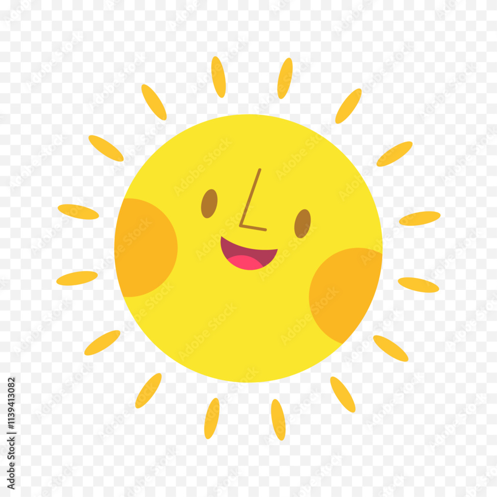 Hand draw cute sun illustration on white background Hand draw cute sun illustration on white background