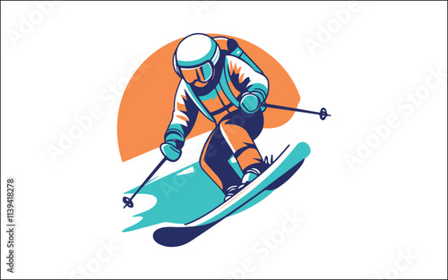 Vector set Silhouette of a skier in winter Ski silhouette isolated vector design eps