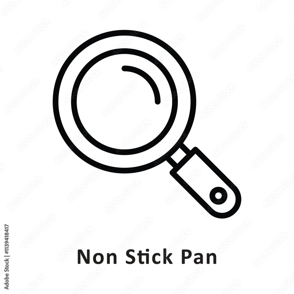 Non Stick Pan Vector Outline Icon. Eps 10 File Non Stick Pan Vector Outline Icon. Eps 10 File