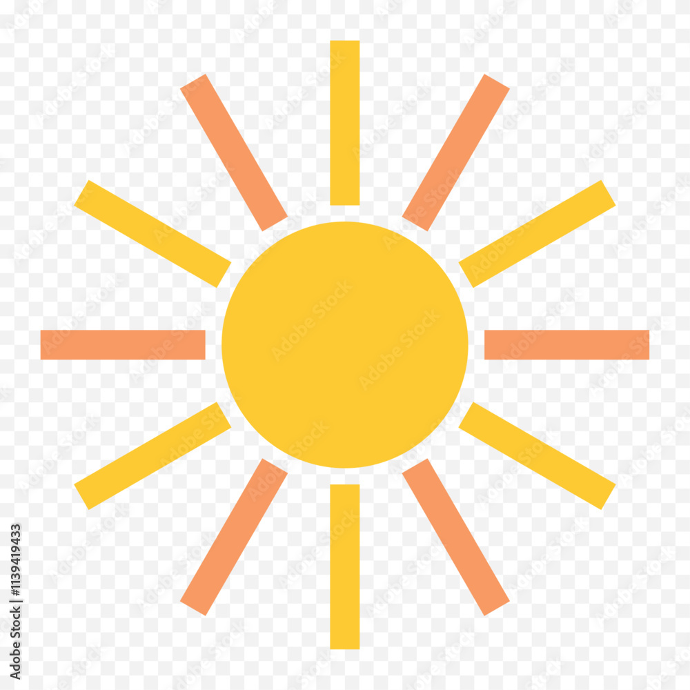 Hand draw cute sun illustration on white background