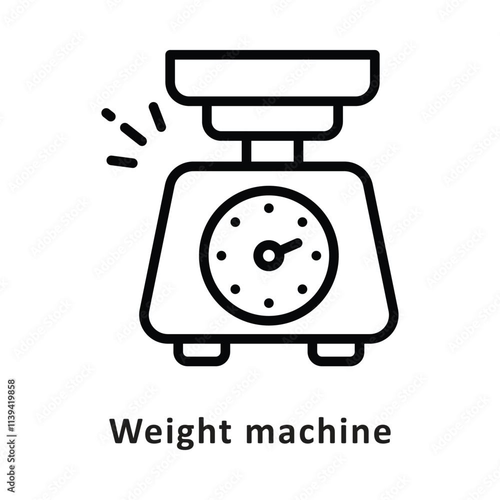 Weight machine Vector Outline Icon. Eps 10 File Weight machine Vector Outline Icon. Eps 10 File