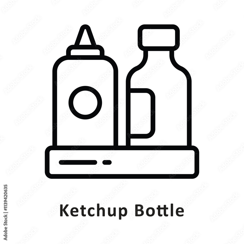 Ketchup Bottle Vector Outline Icon. Eps 10 File Ketchup Bottle Vector Outline Icon. Eps 10 File