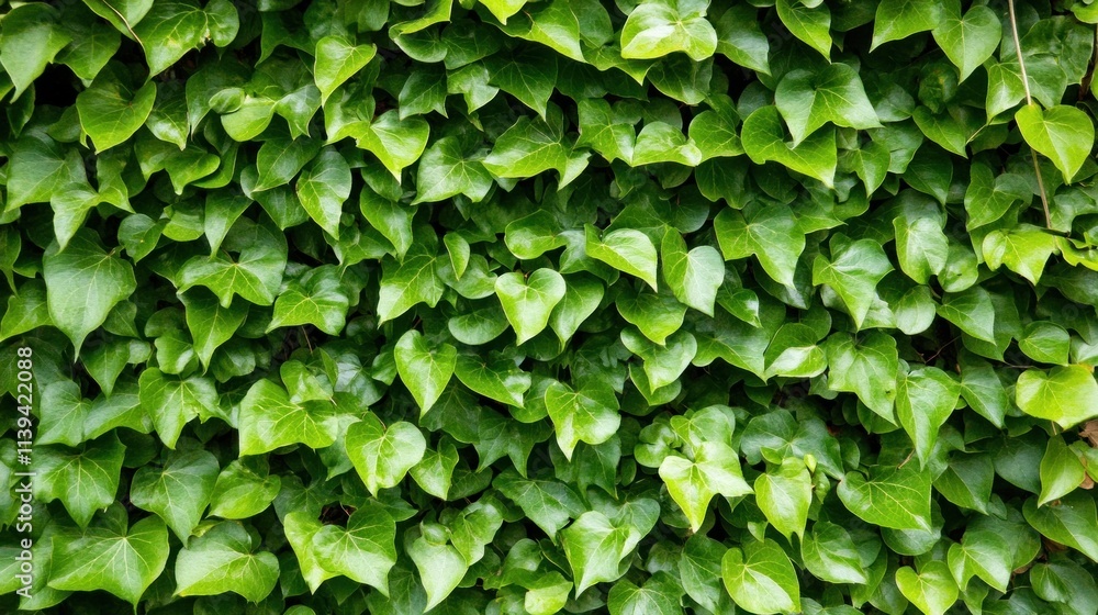 Dense ivy leaves create a vibrant natural wall, showcasing rich green foliage. Sunlight filters through the leaves, enhancing the lush appearance of this urban greenery Dense ivy leaves create a vibrant natural wall, showcasing rich green foliage. Sunlight filters through the leaves, enhancing the lush appearance of this urban greenery