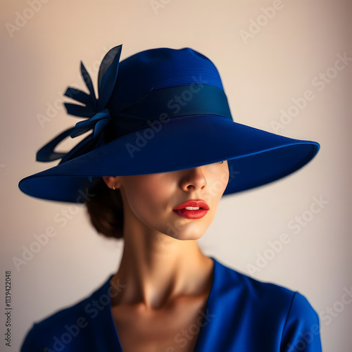 Portrait of a woman with a blue hat