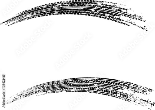 Vector tire track. Modern tire tread. Tire mark black photo