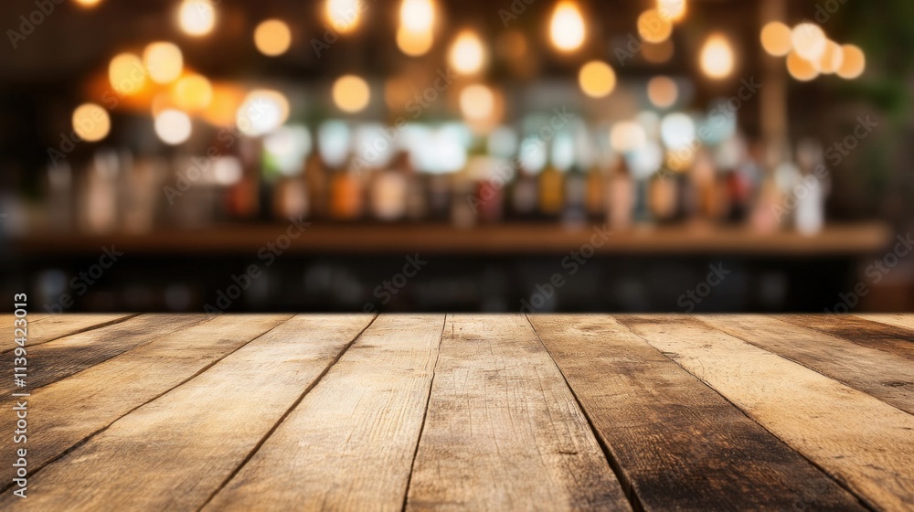 rustic wooden tabletop captures attention in a lively bar environment filled with soft, warm lighting and a variety of bottles on the shelves behind. ambiance is inviting and cozy rustic wooden tabletop captures attention in a lively bar environment filled with soft, warm lighting and a variety of bottles on the shelves behind. ambiance is inviting and cozy