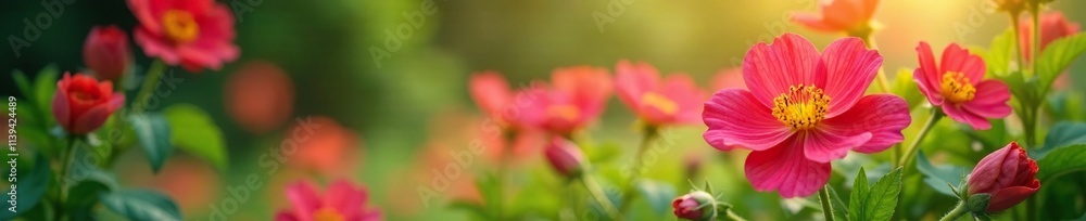 Brightly colored flowers blooming in a garden, flowers, bloom garden Brightly colored flowers blooming in a garden, flowers, bloom garden