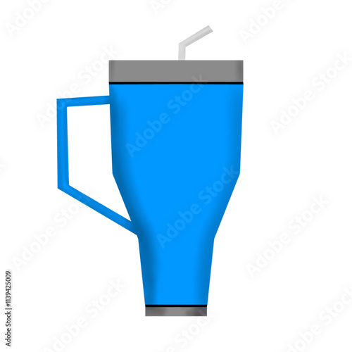 Blue tumbler vector transparent background