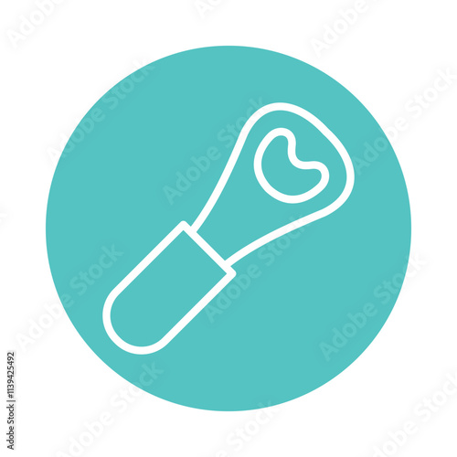 bottle Opener  vector Circle Outline Icon. Eps 10 File