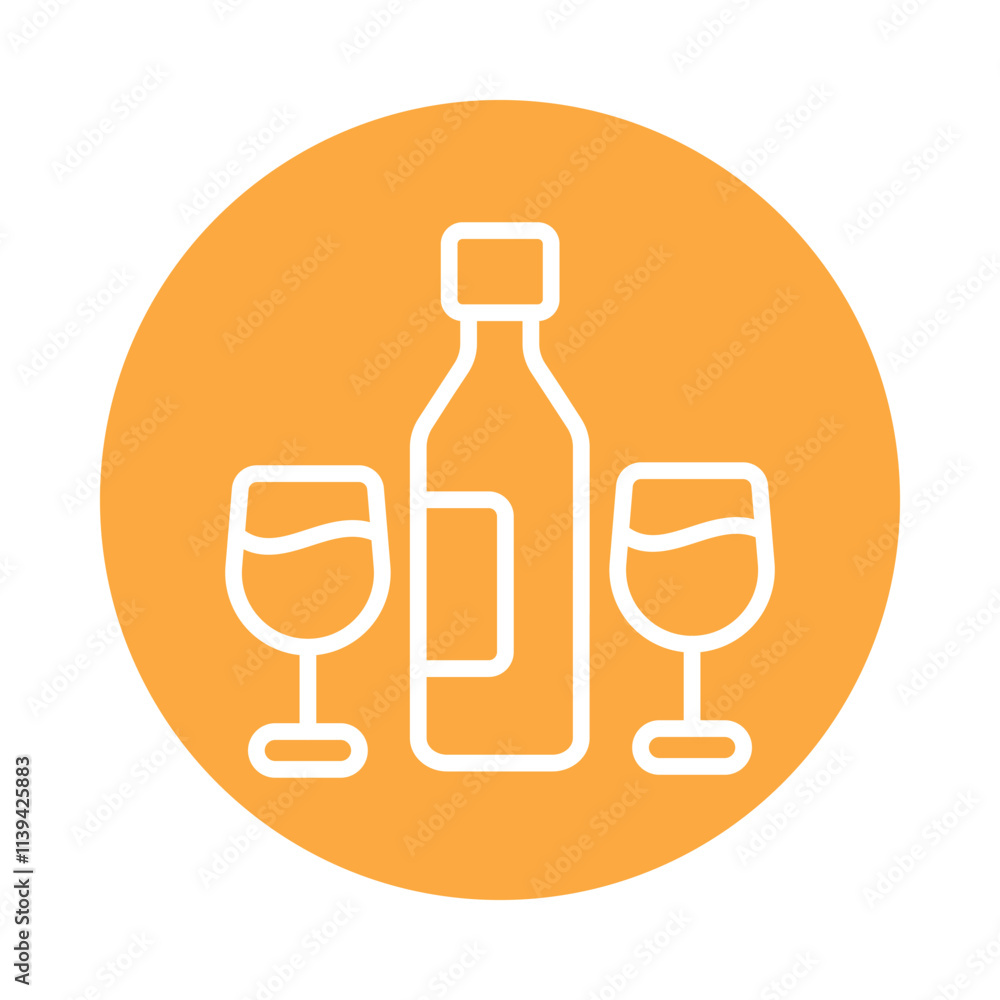 Wine Glass vector Circle Outline Icon. Eps 10 File Wine Glass vector Circle Outline Icon. Eps 10 File