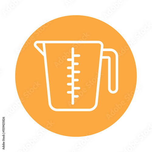 Measuring Jug vector Circle Outline Icon. Eps 10 File