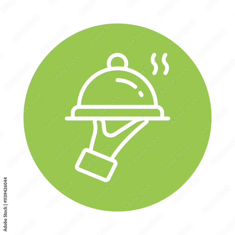 Fototapeta premium Cloche vector Circle Outline Icon. Eps 10 File