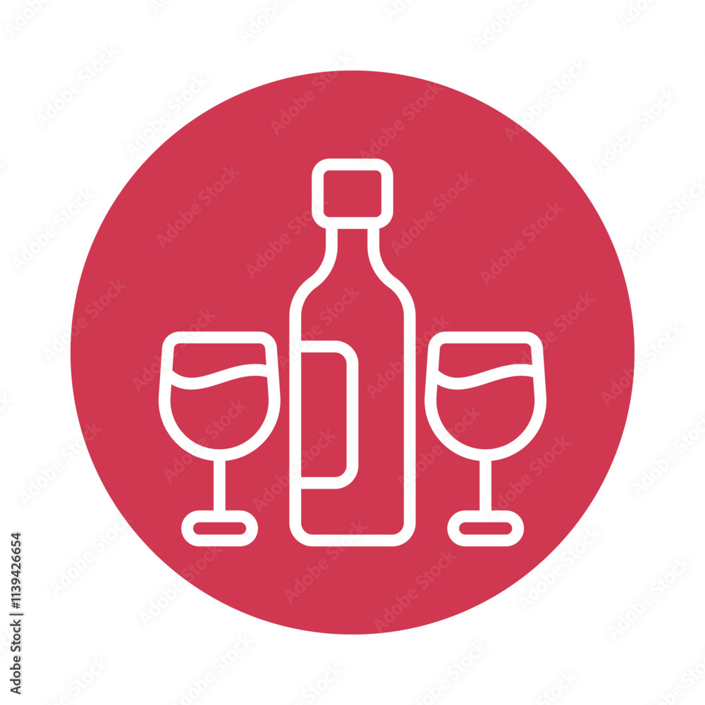 Wine Glass vector Circle Outline Icon. Eps 10 File Wine Glass vector Circle Outline Icon. Eps 10 File