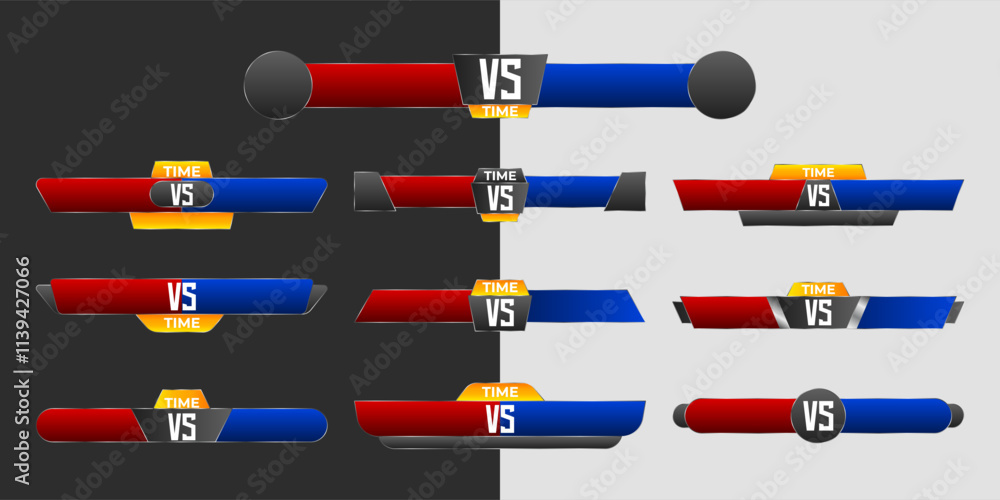 Naklejka premium Dynamic Versus Screen Graphics Broadcast Package