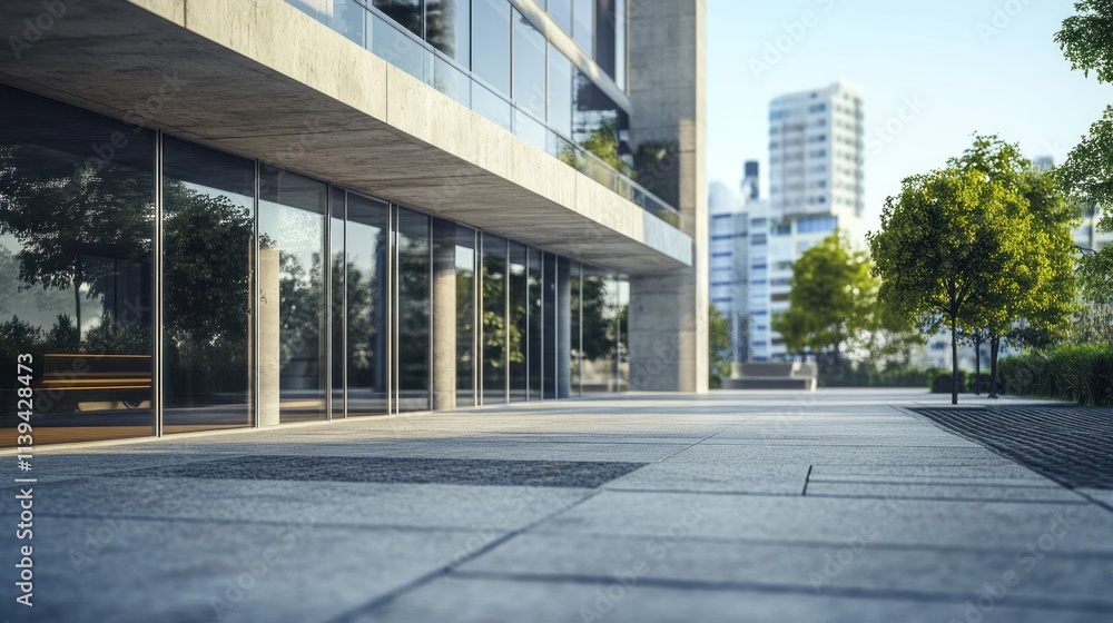Modern Office Building Exterior, Cityscape View Modern Office Building Exterior, Cityscape View