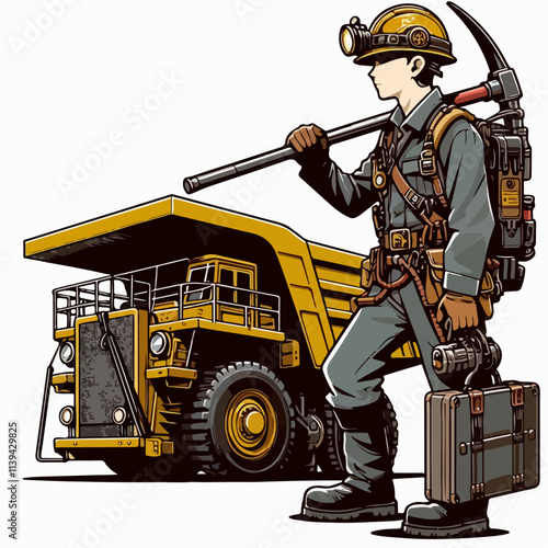 illustration of a worker builder