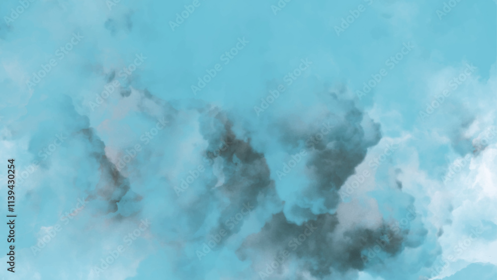 Obraz premium blue background with a splash of bright blue paint, Mint abstract watercolor texture background. 