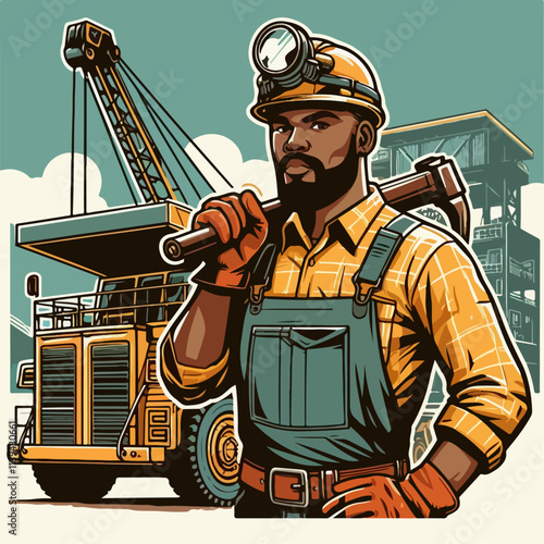 Illustration of a worker contruction